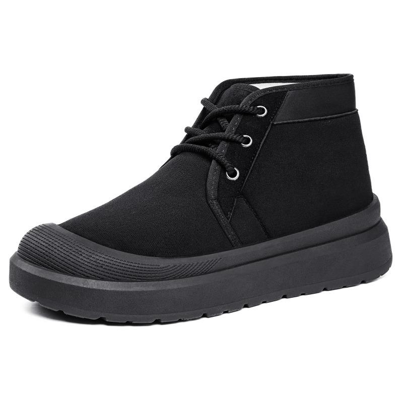Men High Top Snow Boots, Thick Fleece Lined Warm Old Beijing Cotton Shoes Outdoor Footwear