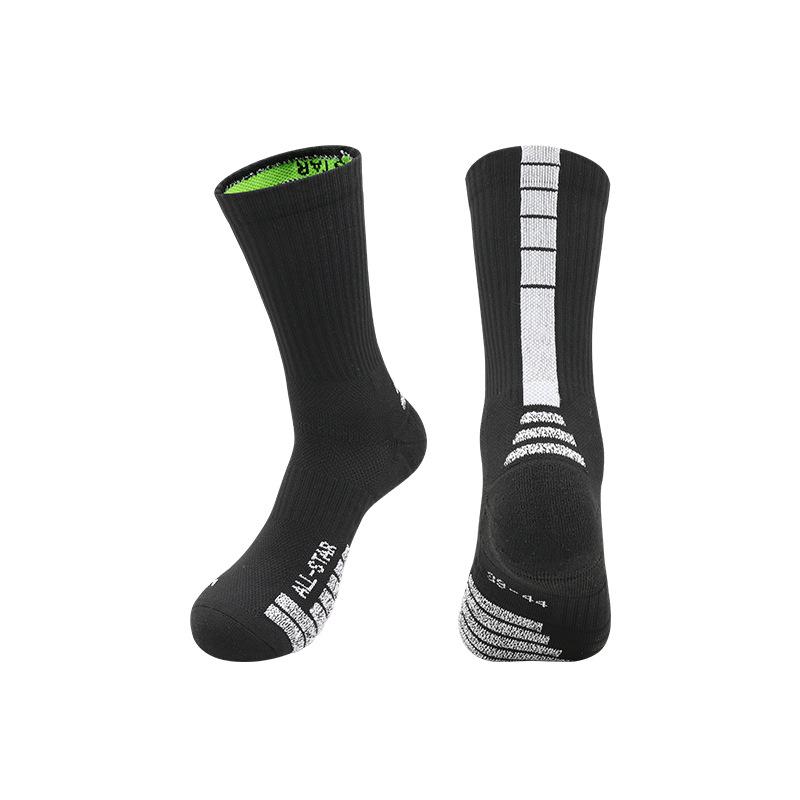 Atmungsaktive rutschfeste Frottee-Unterseite Mittelhohe Basketballsocken für Erwachsene - Schweißableitend & Geruchshemmend