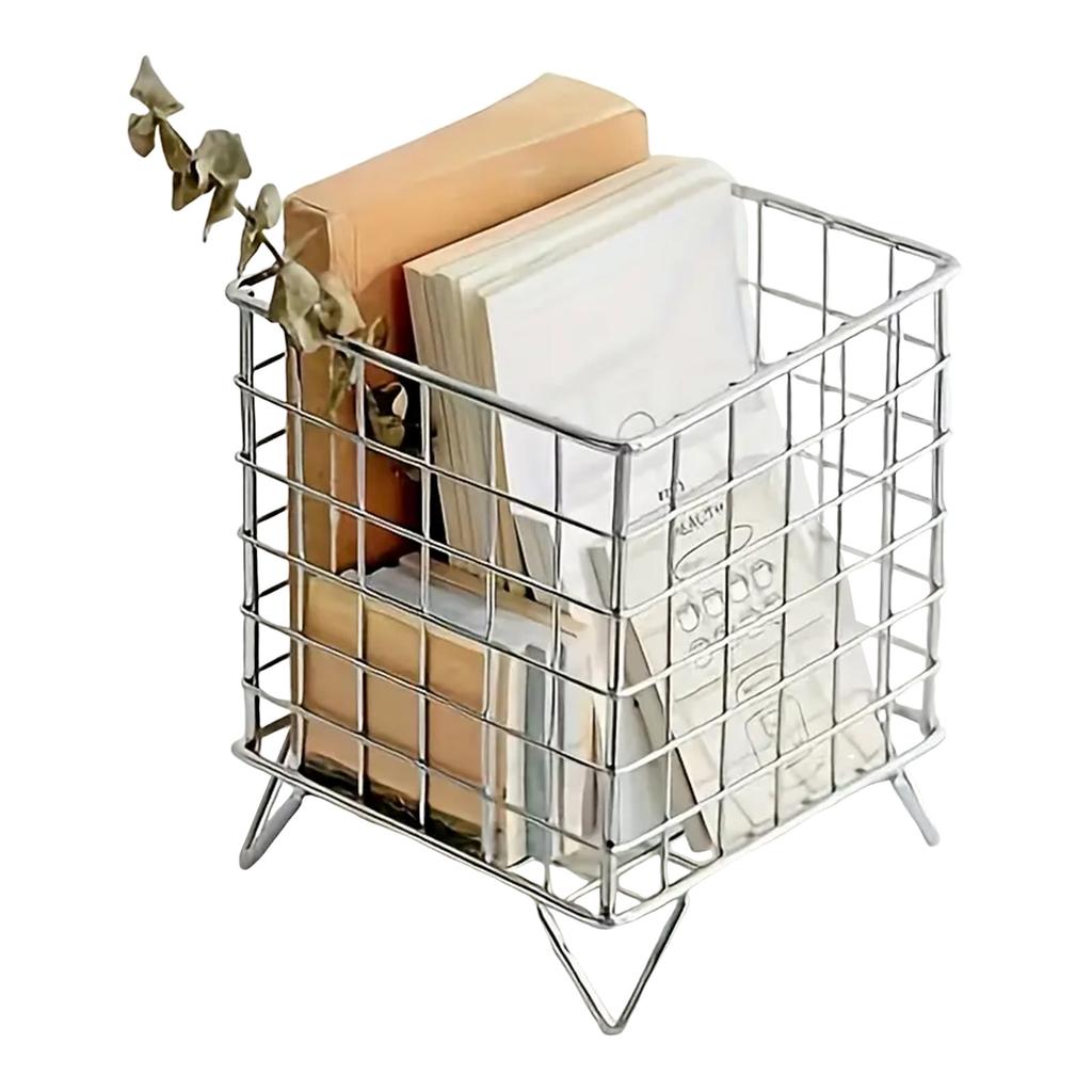 Ins Style Creative Iron Desktop Organizer Box Multi-purpose Storage Basket for Office Home Desk Accessories Stationery Supplies