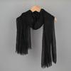 Women Scarf Shawl Solid Color Furry Trim Versatile Shawl Wrap Soft Warm Long Scarf Winter Costume Accessory