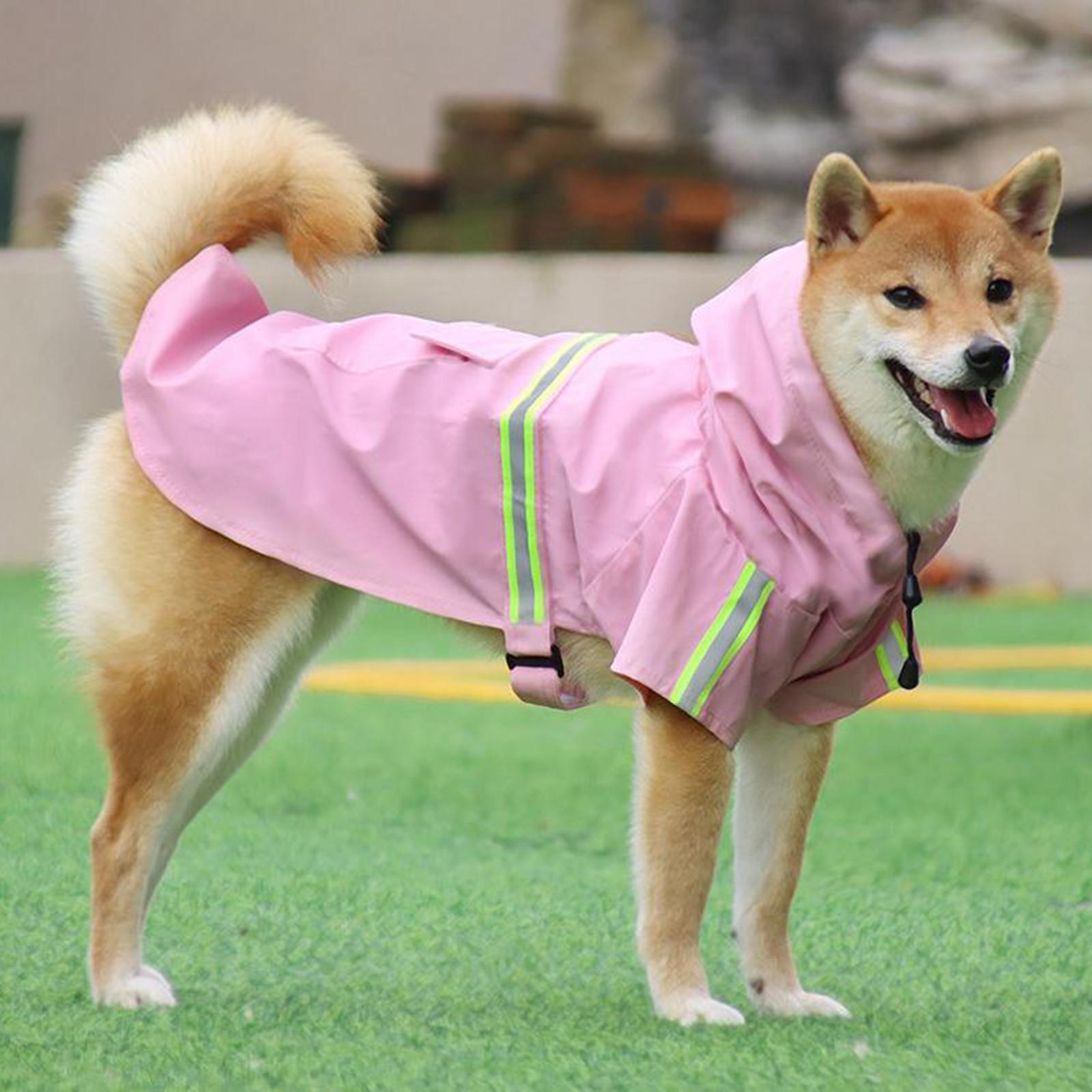 

Pet Dog Hooded Raincoat Pet Puppy Dog Jacket Outdoor Coat XXXXXL рожевий