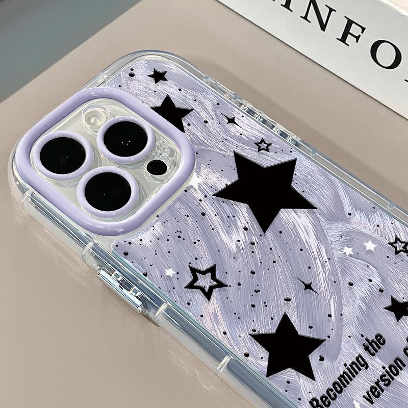 Star for IPhone16promax Mobile Phone Case for Apple 15 Cream Feather Yarn 13 All-inclusive 11 Ultra-thin
