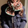 Korean Style Double-Sided Scarf Keep Warm Knitted Scarfves Vintage Polka Dot Scarf  Winter