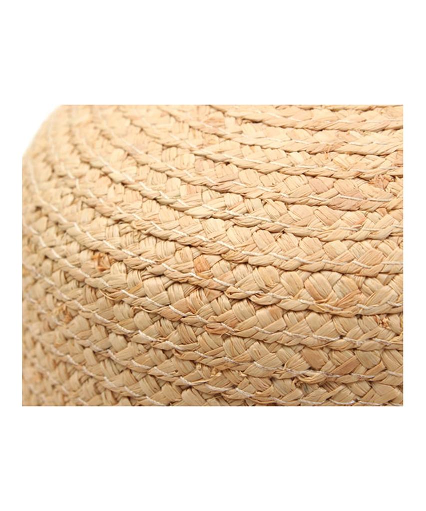 Yunibeosyeolkemiseuteuli Sv Metal Round Natural Raffia Hat Raffia Hat
