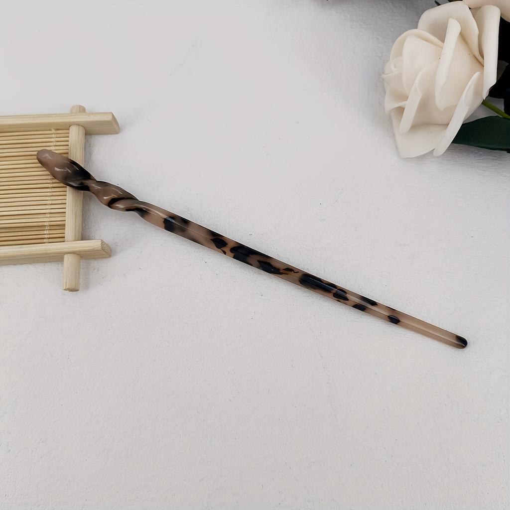 7.09inch Spiral Tortoiseshell-Colored Acetate Hairpin