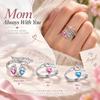 Rhinestone Embellished Angel Footprint Wing Ring Adjustable Fashion Band  Mom Daughter Gift
