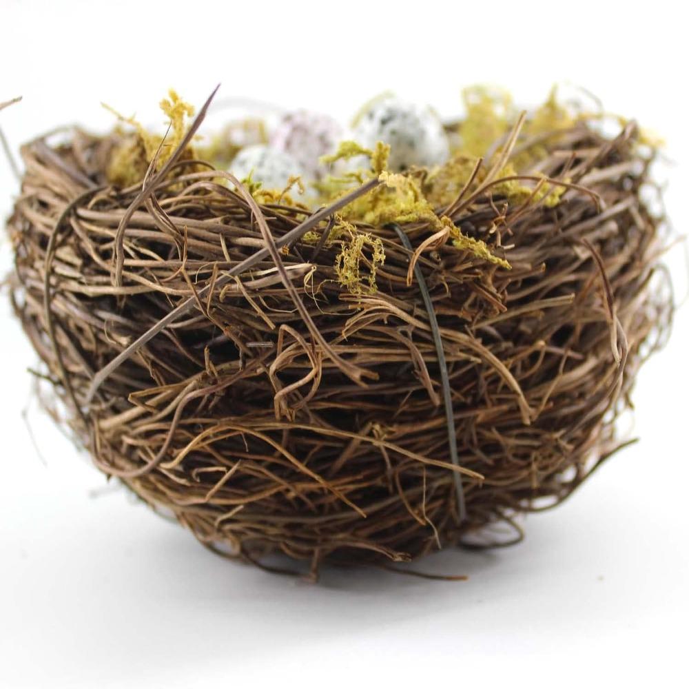 4Pcs 4.7" Birds Nest Artificial Bird Nest Decor House Decoration Birds Nest Fern  Party