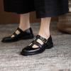 Fashion NEW Spring/Autumn Women Pumps Genuine Leather Shoes for Women Round Toe Low Heel Shoes Buckle Strap Shallow Mary Janes Shoes