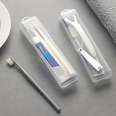 Portable Dustproof Toothbrush Storage Box Outdoor Travel Transparent Plastic Toothbrush Holder Toothpaste Storage And Organizer