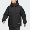 Adidas Originals FW24 Brand Logo Solid Color Hooded Long Sleeve Down Jacket Men Outerwear Black JD3753