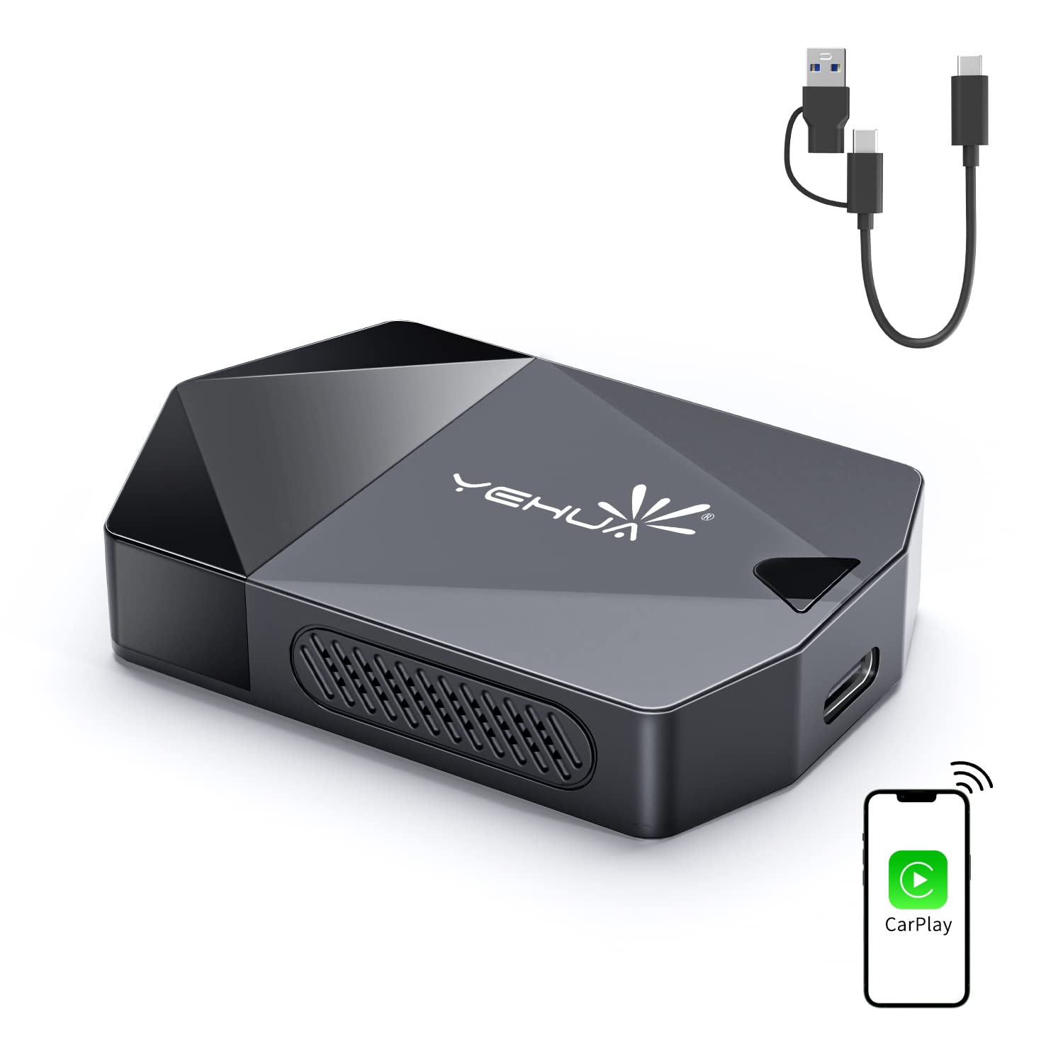 Беспроводной адаптер CarPlay YEHUA, Беспроводной Car Play, Адаптер дисплея, Беспроводной донгл, Для автомобилей USB-C