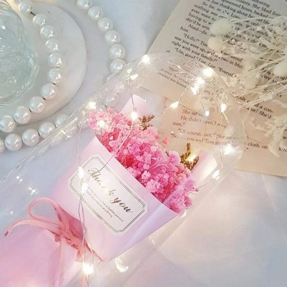 Pink Carnation LED Mood Light Bouquet Parents' Day Teachers' Day Gift for Parents Flower Light