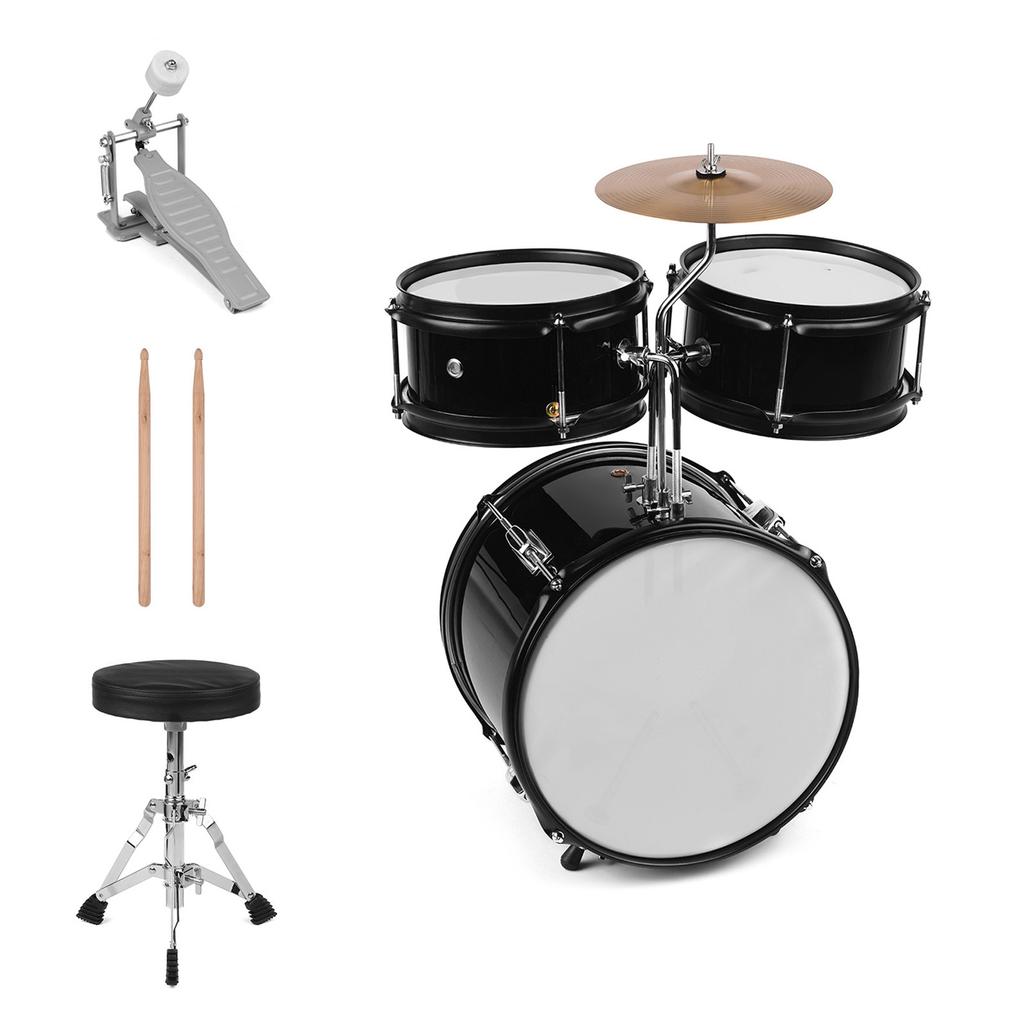 Kids Children Junior Beginners 3 Piece Drum Set Drums Kit Percussion Musical Instrument with Cymbal Drumsticks