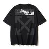 1181 Off-White 2025 Summer New White Cloud Letter Arrow Pattern Printed Short Sleeved T-shirt for Men and Women