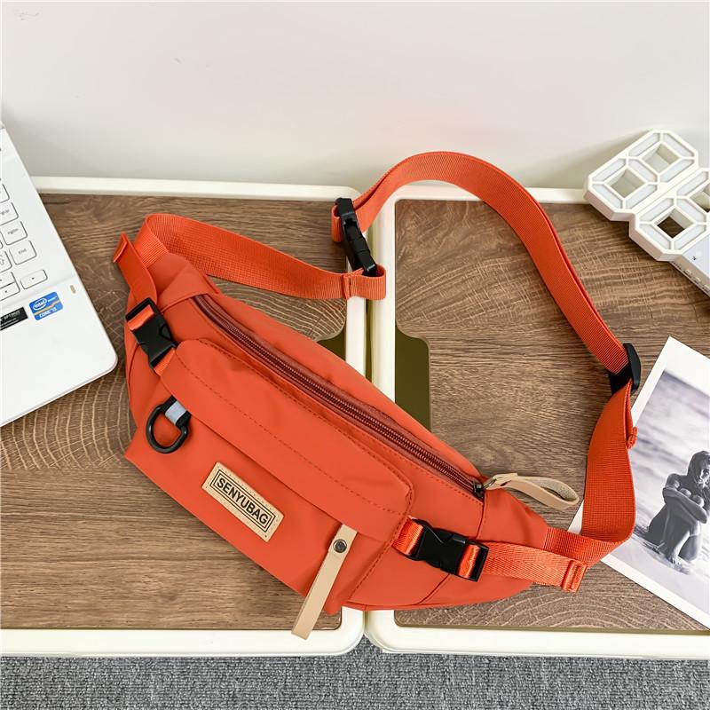 

Trendy brand simple messenger bag women s multi-functional casual fanny pack cycling small backpack small satchel sports trendy breast bag women Single pack помаранчевий