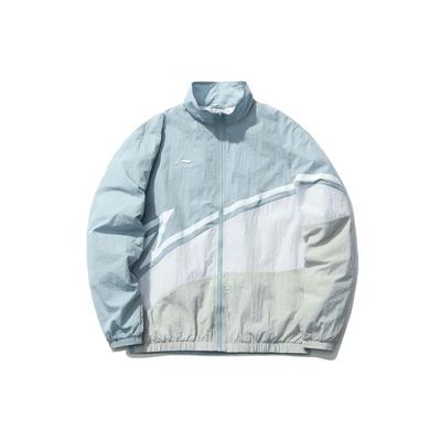 Li Ning Série Sport Mode Veste à Manches Longues à Logo Color Block Unisexe Bleu Gris AJDQ036-7