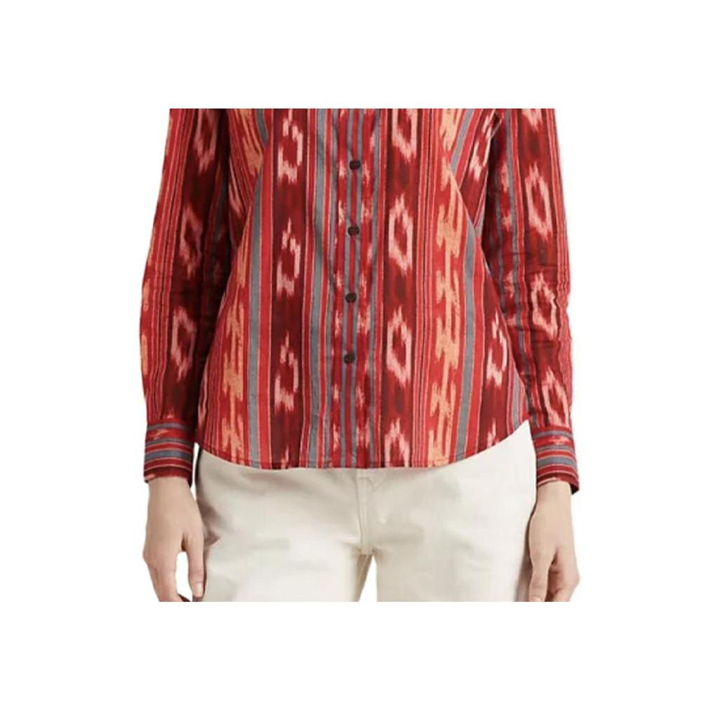 Polo Ralph Lauren SS23 Patterned Long Sleeve Shirt Women Shirts Red 200909237-001