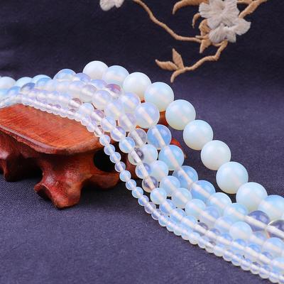 Koraliki z kamienia naturalnego 4/6/8/10/12MM okrągły syntetyczny Opal luźne koraliki do tworzenia bransoletek DIY biżuteria naszyjnik