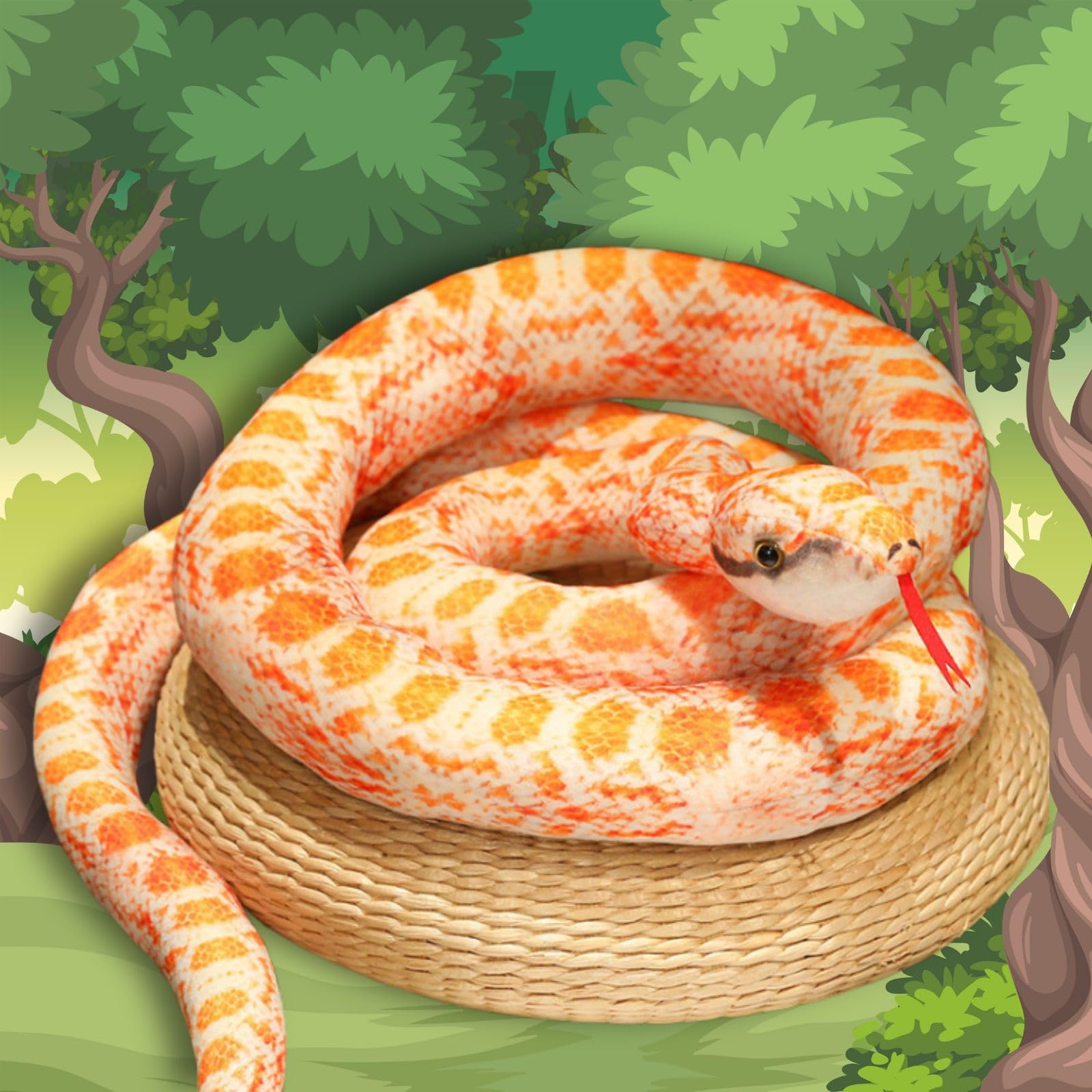 

Leap Raupe Snake Plush Snake Snake White and 90cm Toy, Toy, Figurine, Orange,