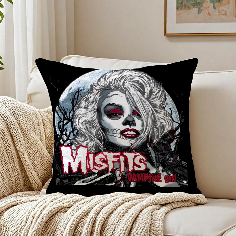 Band Punk T-The M-Misfits Cushion Cover Pillowcase Anti-Dustmite Living Room Sofa Decor Cushion Room