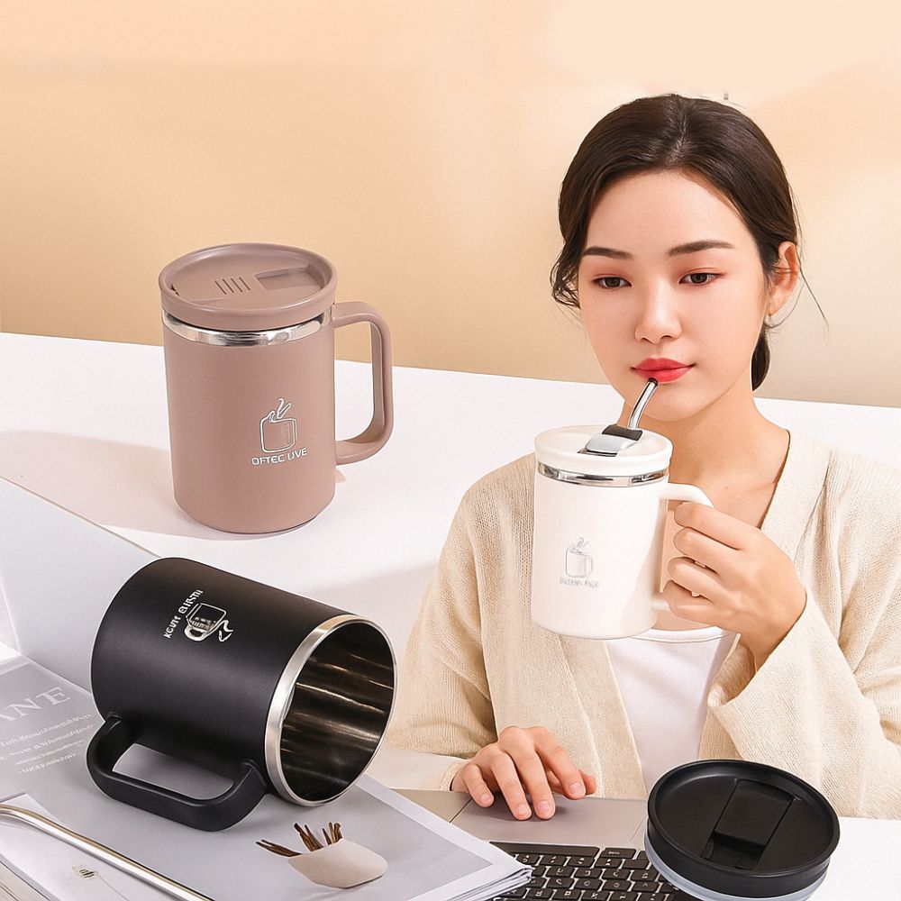 304 Stainless Steel Mug Double-Wall Milk Tea Cup Portable Thermal Water Cup Drinking Cup