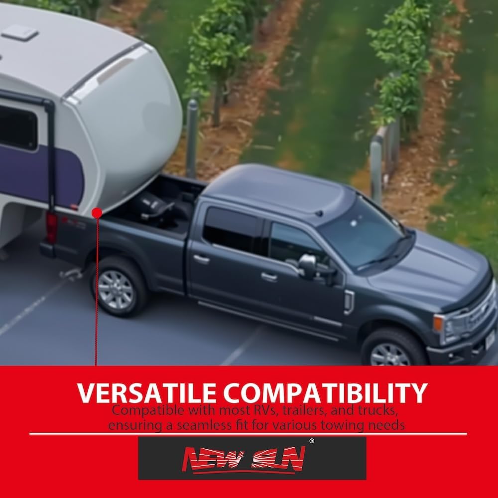 NEW SUN® Superior 7 Pin Trailer Plug, RV-Style 7 Way Flat Blade Connector Made By Cooper & Silver Color Plated, Heavy-Duty, Weatherproof & Anti-Rust