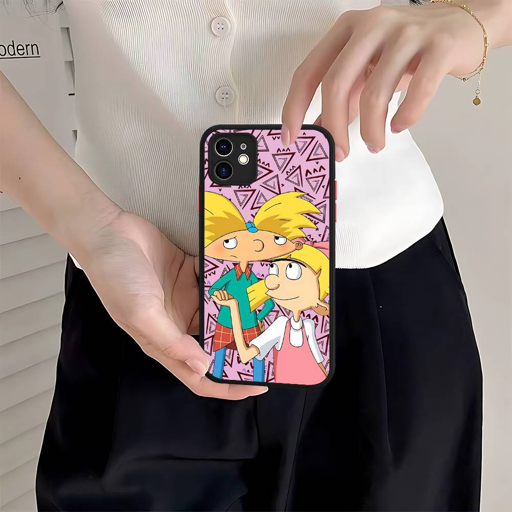 H-Hey A-Arnold Helga Bonito Phone Cases For IPhone 16 15 14 Plus 13 12 11 Pro Max Matte Oft Bumper Phone Cover