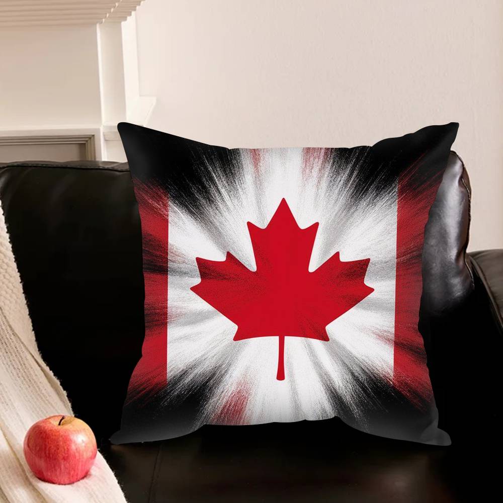 Maple Leaf Canada Flag Various Sizes Square Pillowcase For Car Home Bedchamber Decor