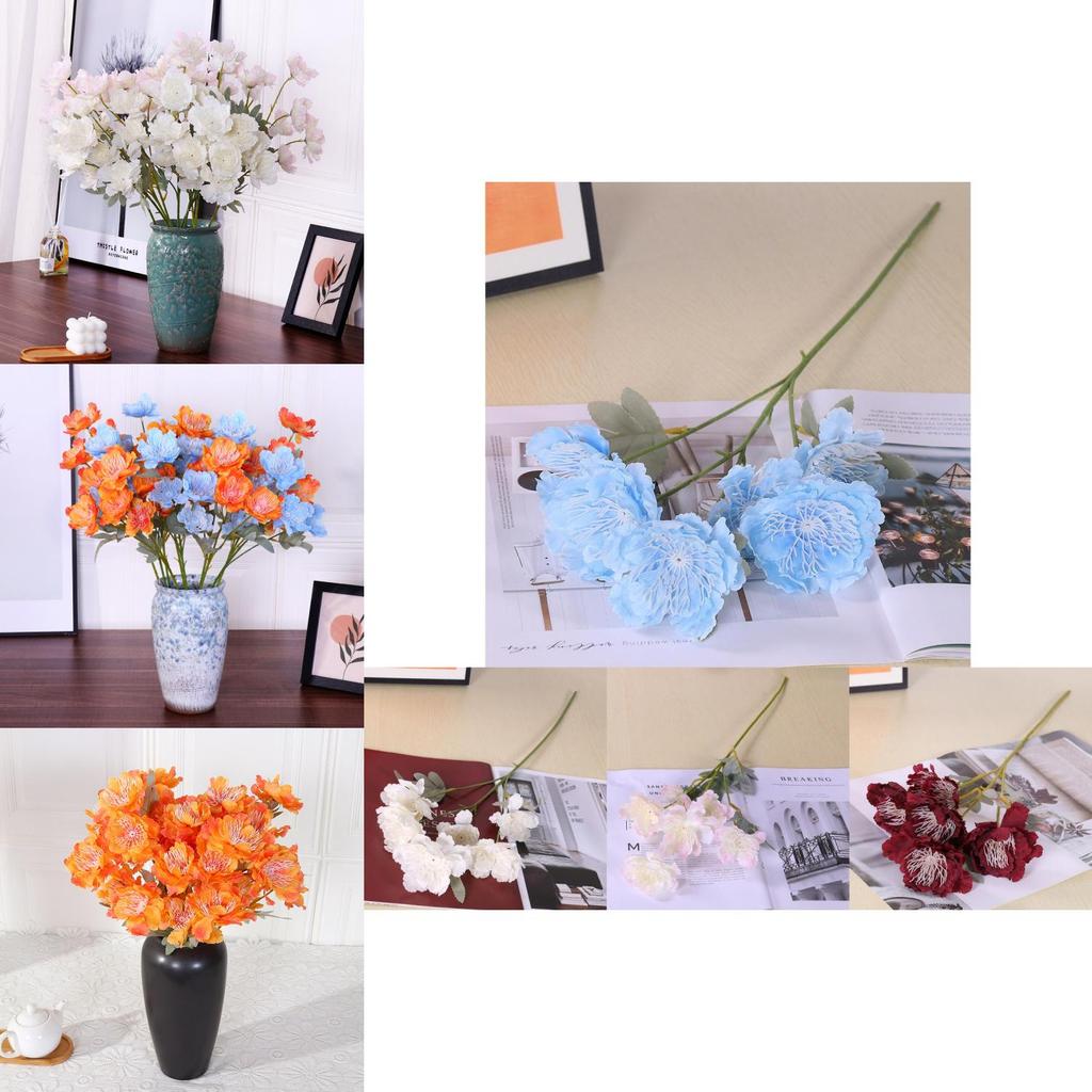 Faux Peony Silk Flowers For Wedding Decor Home Staging Photography Props