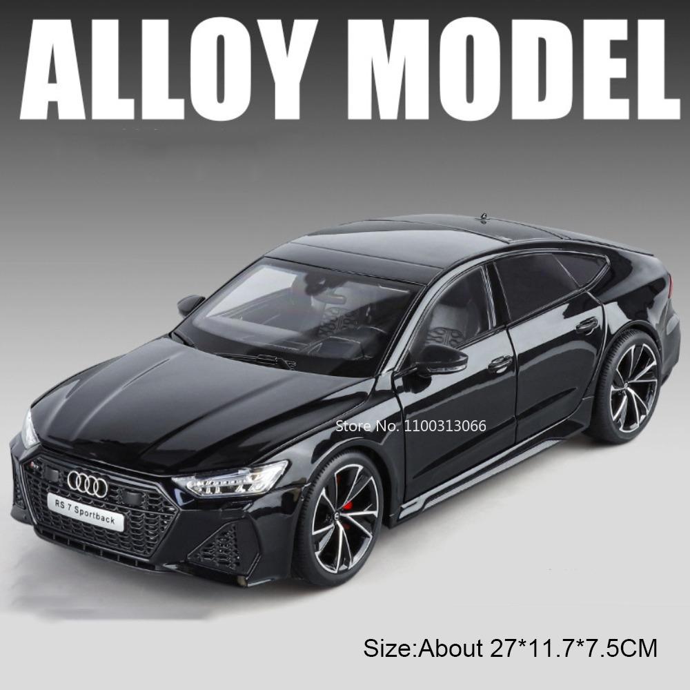 

1:18 Metal RS7 A6L Cars Miniature Models Toys with Light Music Wheel Shock Absorption Vehicles Model for Boys Decoration Gifts