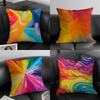 Rainbow Color Luxury Cushion Cover Pillowcase Ultra Soft Skin Friendly Fabric Cloud Like Comfort  Concealed Zipper