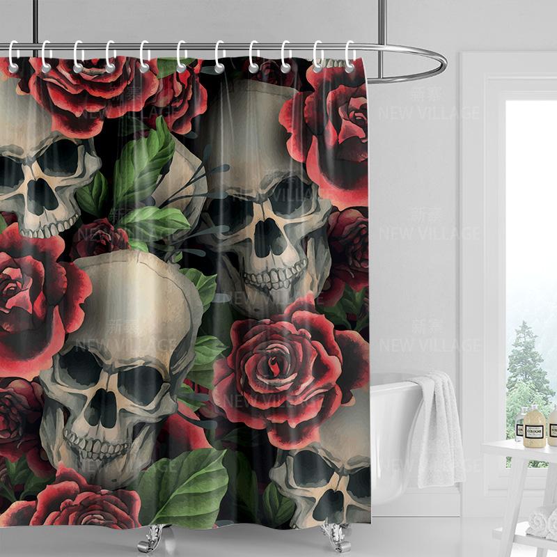 Home shower curtains bathroom Decora waterproof fabric non-slip bathmat water absorption curtain Modern nordic geometric boho