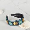 MAIA Flower Jacquard Hairband - Plain Blue