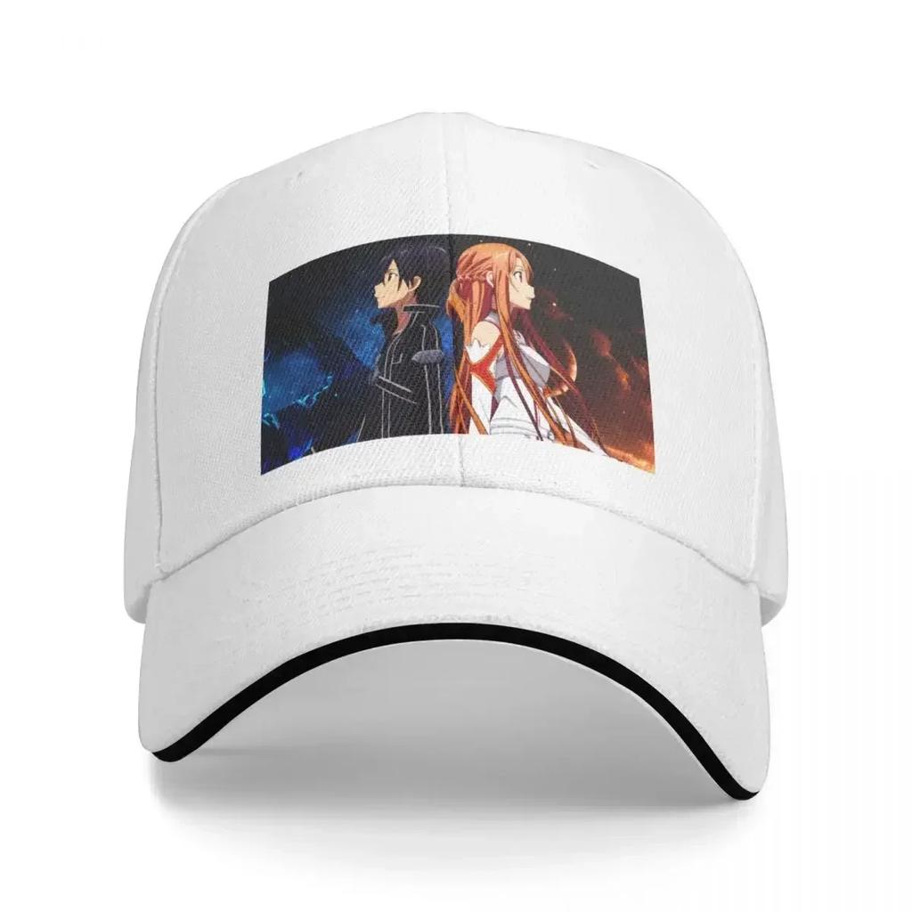 SAO Asuna and Kirito, Sword Art Online Baseball Cap Horse Hat Brand Man cap Custom Cap Female Men's