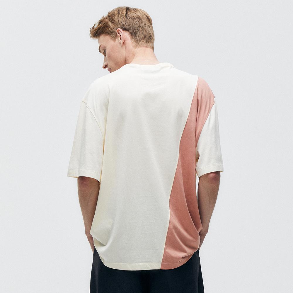 Pinned Look Tuck & Block Semi-Oversized Top (Butter) L