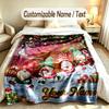 Gnome Theme Custom Blanket Personalized Name & Text Customized Soft Warm Throw Blanket Home Decor
