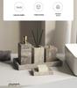 Set da Bagno Travertino Grigio Argento Wabi-Sabi: Vassoio e Decorazione per Lavabo.