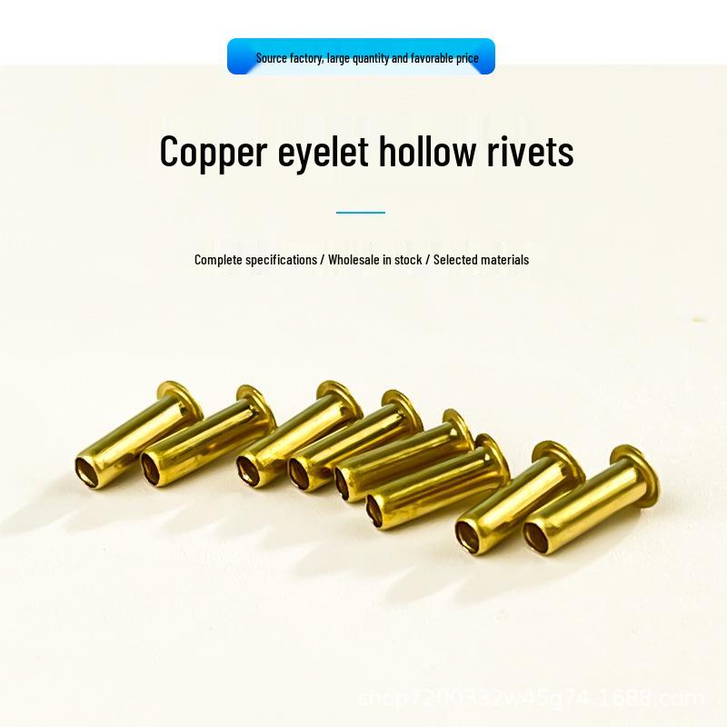 Laiya Qin Hollow Brass Rivets 2.5/3/3.5mm - Metal Eyelets with Round Head