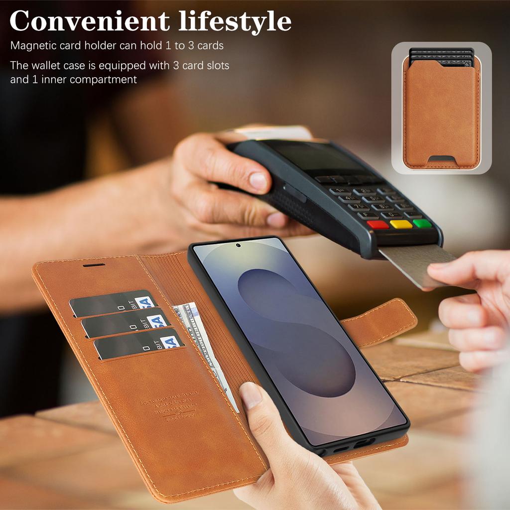 3 In 1 Detachable Card Solt Magnetic Wallet Leather Case For Samsung S25 Ultra S25Edge S24 Plus S23 S22 Flip Book Bag Cover