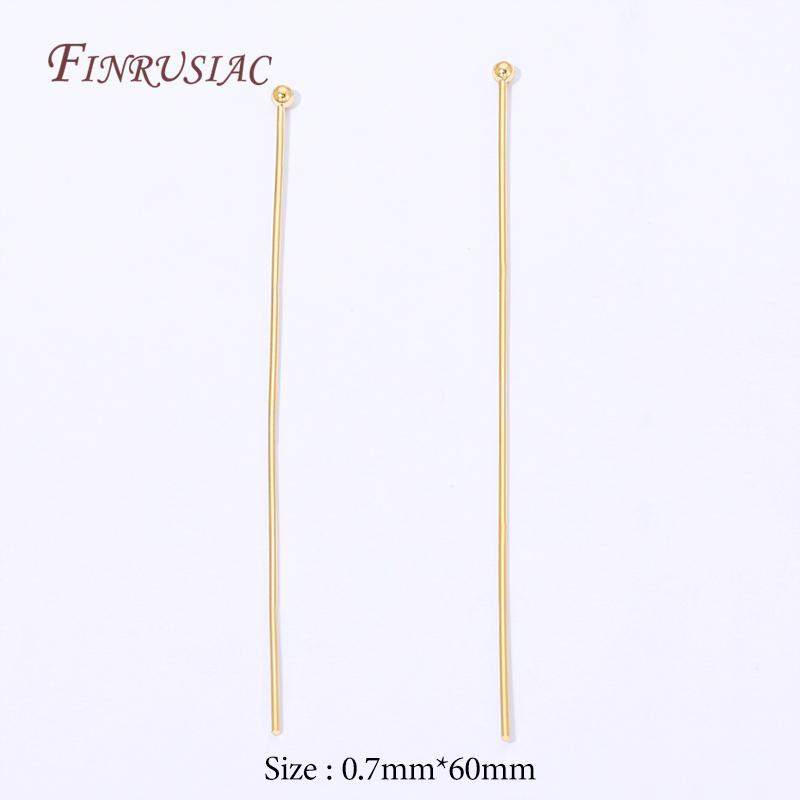 18K Gold Plated Ball Head Pins,Long Stem Beading Pins For Jewelry Making,DIY Craft Jewelry Findings,Earrings Accessories