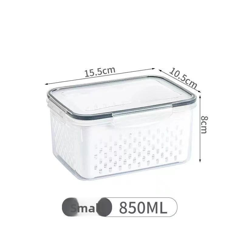 Food Grade Plastic Refrigerator Organizer with Drain Basket for Fresh-Keeping