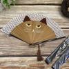 1 Piece Cat Pattern Bamboo Folding Fan For Women Cute Cartoon Cat Hand Fan Kimono Bathrobe Hand Fan Crafts Decoration