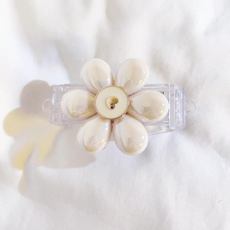 

Electroplated Metal Flower Mobile Phone Case Back Clip Portable Bracelet Oblique Chain Removable Premium Women S Model