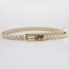 Women's Korean Style Candy Color Knotted Braided Leather Belt with Clip Buckle