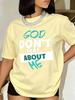 Unisex T Shirt God Dont Play About Me Print Short Sleeve Round Neck Casual Wear 220g