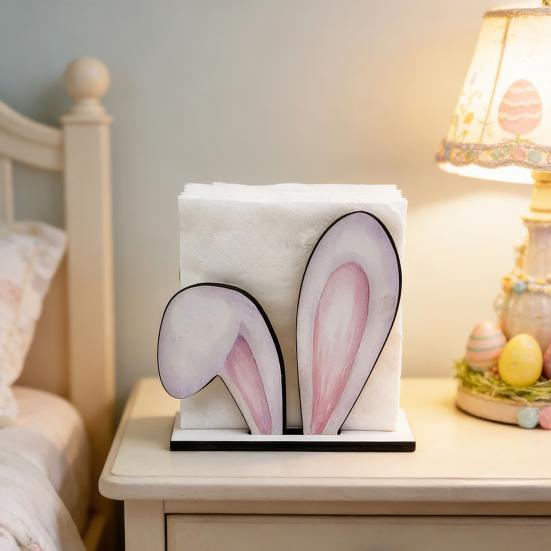 Easter Napkin Holder for Table Decor, Cute Paper Towel Holder, Freestanding Napkin Dispenser for Kitchen Dinner Restaurant Bar Easter Decoration