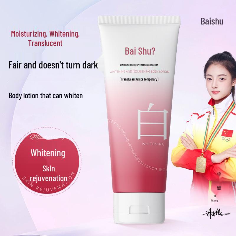 Bai Shu Brightening & Moisturizing Body Lotion, 200g - Even Application with No White Cast, Nourishes and Enhances Fair Skin.