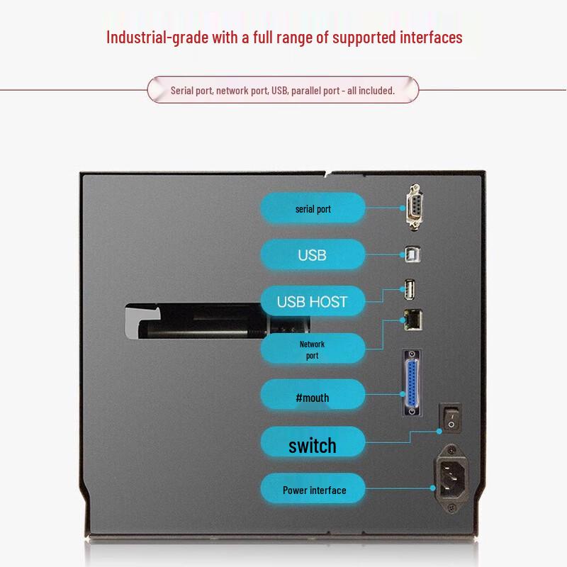 POSTEK I300 Industrial Thermal Transfer Barcode Label Printer (300DPI) CN plug (adapter included)