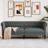 Vidaxl Chesterfield Sofa, Three-Seater, Dark Grey, Upholstered In Fabric