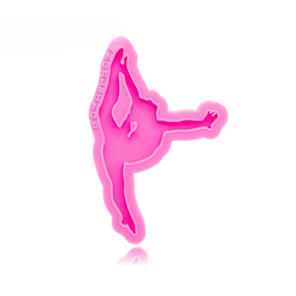 Shiny Gymnast Mold Silicone Molds DIY Dancing Girl Resin Epoxy Keychains Mould for Jewelry Key Ring Pendant Decoration